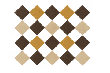 Argyle pattern fabric diamonds on transparent background