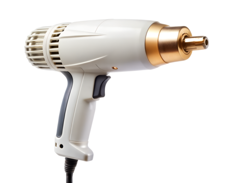 electric hair dryer isolated on white drill, equipment, power, black, screwdriver, beauty, battery, dry, appliance, construction, object, dryer, isolated, tool, hair, work, plastic, electricity, heat,