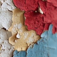 Detailed shot showcasing various layers of colorful paint textures.