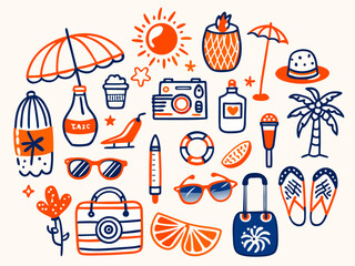 set of summer icons sunglasses, art, symbol, icons, set, icon, vector, illustration, design, holiday, hat, tree, boat, collection, sun, seamless, pattern, summer, beach, travel, sea,