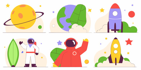 set of vector illustration summer, rainbow, drawing, earth, vector, child, children, illustration, world, family, baby, playing, childhood, design, love, people, kids, boy, cartoon, kid, art