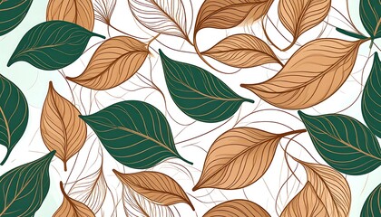 Fototapeta premium Elegant Autumn Leaves Pattern Background.