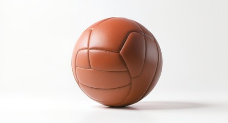 Classic Leather Ball on White Background