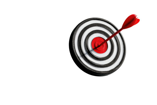 Red arrow hitting center of black and white target