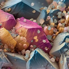 Diverse mineral crystals showcasing vivid colors and intricate patterns.