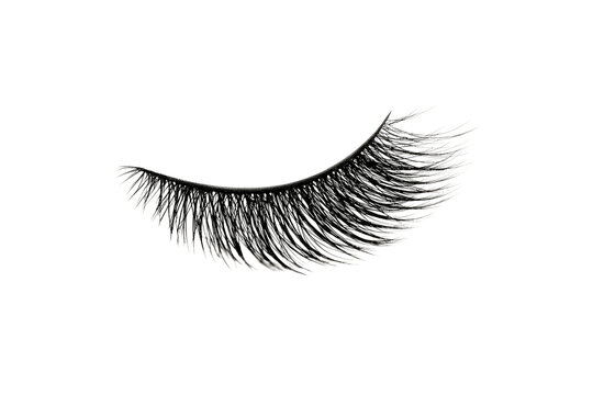 Close-up of black false eyelashes