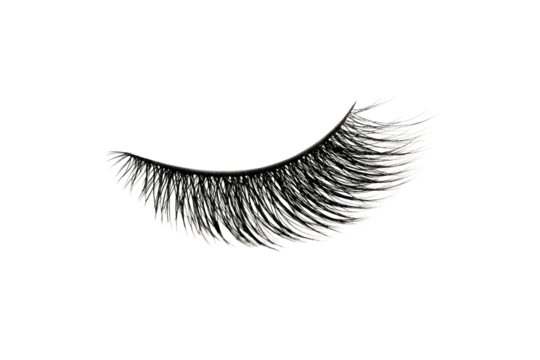 Close-up of black false eyelashes