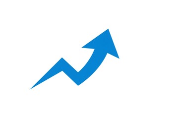 A blue upward arrow symbol, representing growth or progress, set against a plain white background.