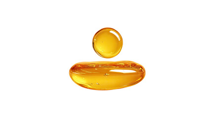 Golden liquid capsule, close-up