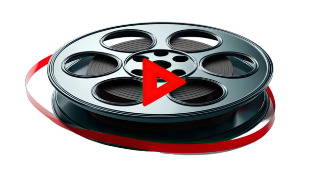 Film reel with play button
