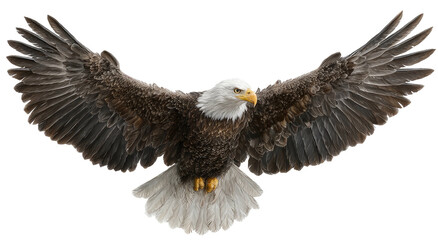 Obraz premium Bald eagle in flight, wings outstretched