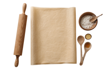 Overhead view of baking ingredients