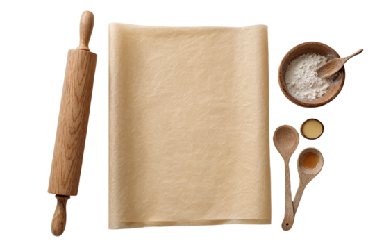 Overhead view of baking ingredients