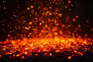 Burning Embers Floating A scattering of numerous, intensely glowing, hot embers gently floating and drifting in the air, creating a luminous, vibrant effect. No people or text.