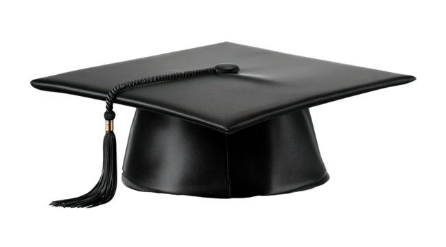 Graduation cap, black, 3D model - Powered by Adobe