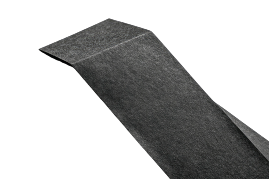 Close-up of dark gray fabric strip