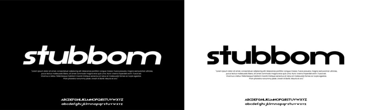 Futuristic modern techno sci fi bold display stencil font, abstract geometric clean monospaced letter set stubbom typeface. Typography for movie, fashion, sport, logo design, vector illustration.