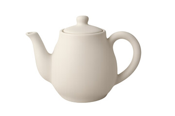 Obraz premium White ceramic teapot preparing hot tea beverage