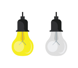 Illustration lamp on and off isolated