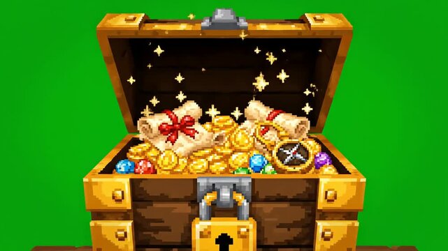 Unveiling Pixel Chest Treasures A Digital Hoard of Gold, Scrolls and Jewels