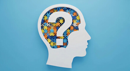 Puzzle of the Mind: Question Mark in Head Silhouette