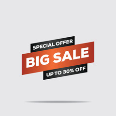 3D brown and White Big Sale Banner – Special Offer Up to 30% Off