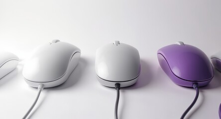 Computer Mice in a Row with One Different Color
