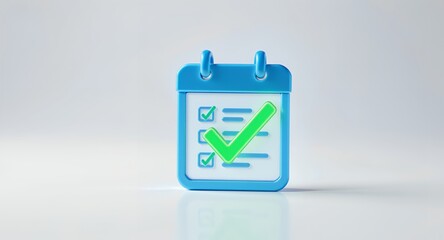 Completed Checklist on Calendar, Task Management, Success Icon