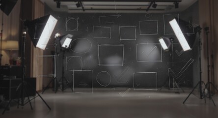Concept Sketches and Lighting Setup for Creative Projects
