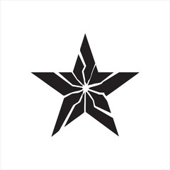 Obraz premium Cracked Star Vector Icon Symbolizing Failure and Broken Dreams with a Bold Minimalist Aesthetic on White Background