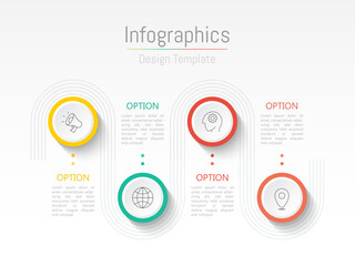 Infographic 4 options design elements for your business data. Vector Illustration.