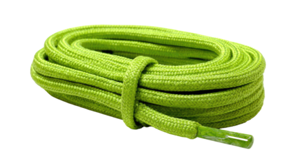 Bright lime green shoelaces coiled (2)