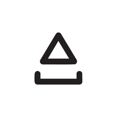 Black Eject Symbol Icon with Triangle and Horizontal Bar