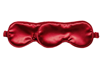 Red silk eye mask on black background