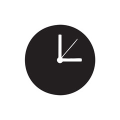 Minimalist Black Clock Face with White Hands Indicating Time
