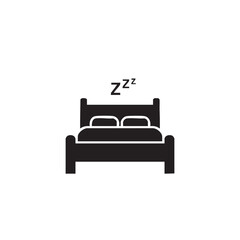 Simple black icon of a bed with pillows and "zzz" indicating sleep