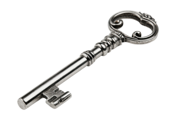 A polished silver key