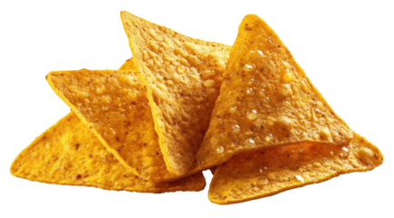 Pile of triangular tortilla chips