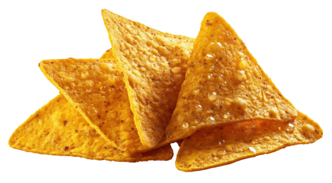 Pile of triangular tortilla chips