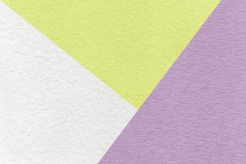 Fototapeta premium Geometric white, pastel green and violet texture paper background for presentation, banner or card design template