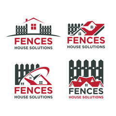 Fences Logo Design Template. Fencing Repair Logo Business.