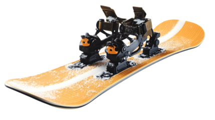 Short ski with bindings for winter activities isolated on transparent background, a fun and exciting sport