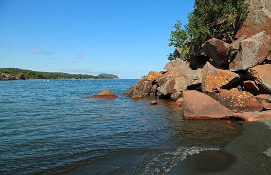 Rocks of Silver Bay - Black beach - Lake Superior, Minnesota