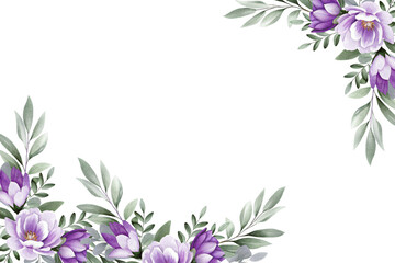 Watercolor flowers background vector for design.