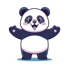 Happy Panda Vector, Panda Vector, Panda Illustration