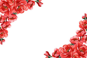 Watercolor flowers background vector for design.
