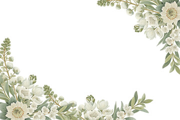 Watercolor flowers background vector for design.