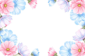Watercolor flowers background vector for design.