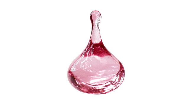Pink liquid droplet, macro shot