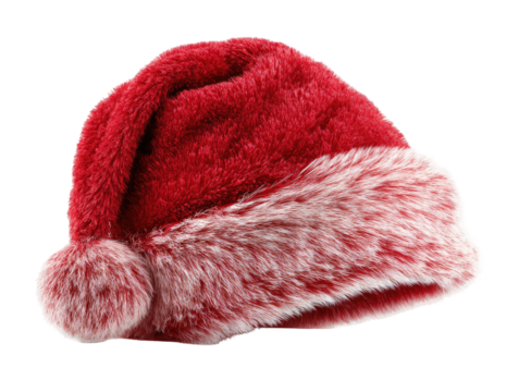 Red Christmas hat with faux fur trim (1) - Powered by Adobe